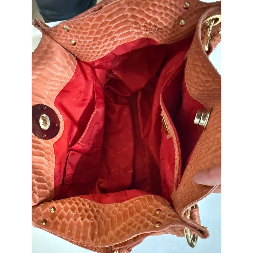Vintage Y2K Janie Jo Boho Chic Purse Coral Python Textured Tassel Fairy Grunge
